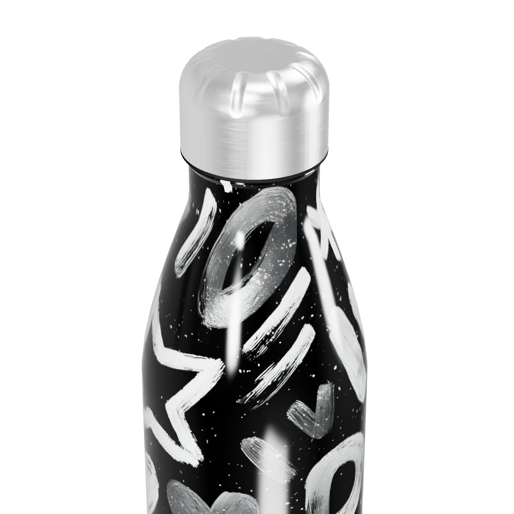 Garrafa Inox - Estampa Preta e Branca