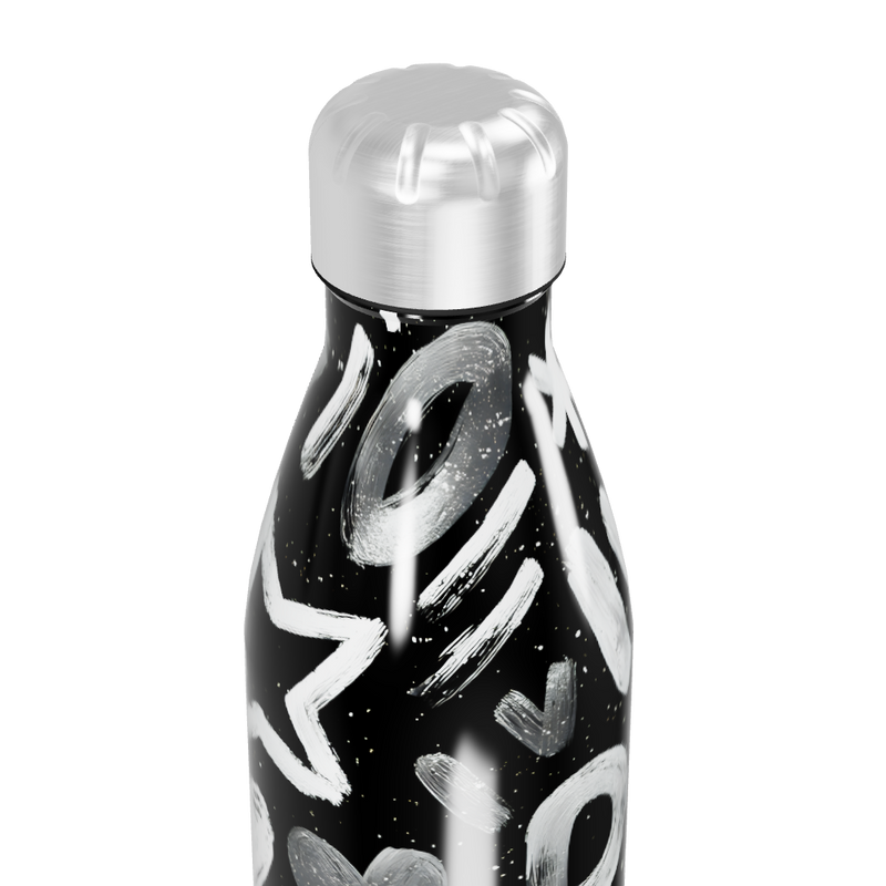 Garrafa Inox - Estampa Preta e Branca