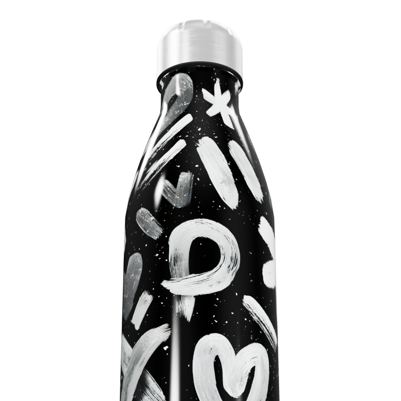 Garrafa Inox - Estampa Preta e Branca