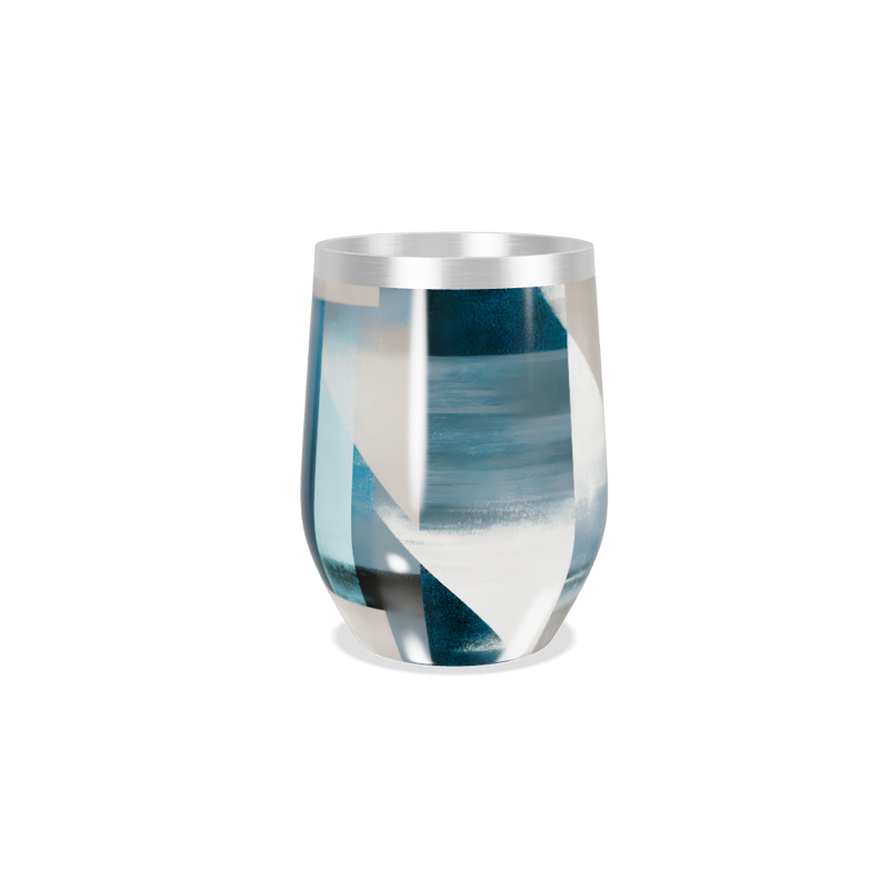 Copo Térmico Slim - Aço Inox Azul e Branco