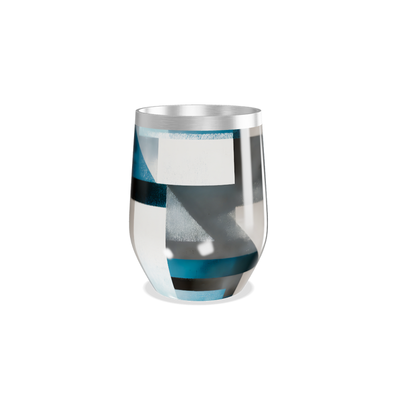 Copo Térmico Slim - Aço Inox Azul e Branco