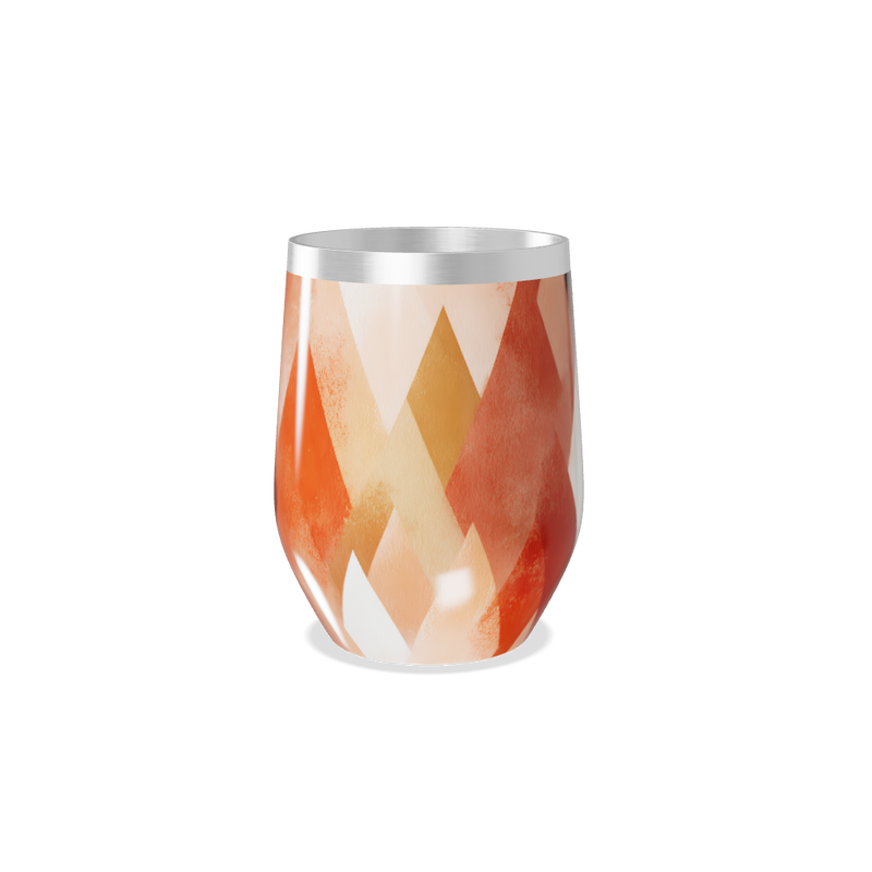 Copo Térmico Slim - Estampa Geométrica Laranja