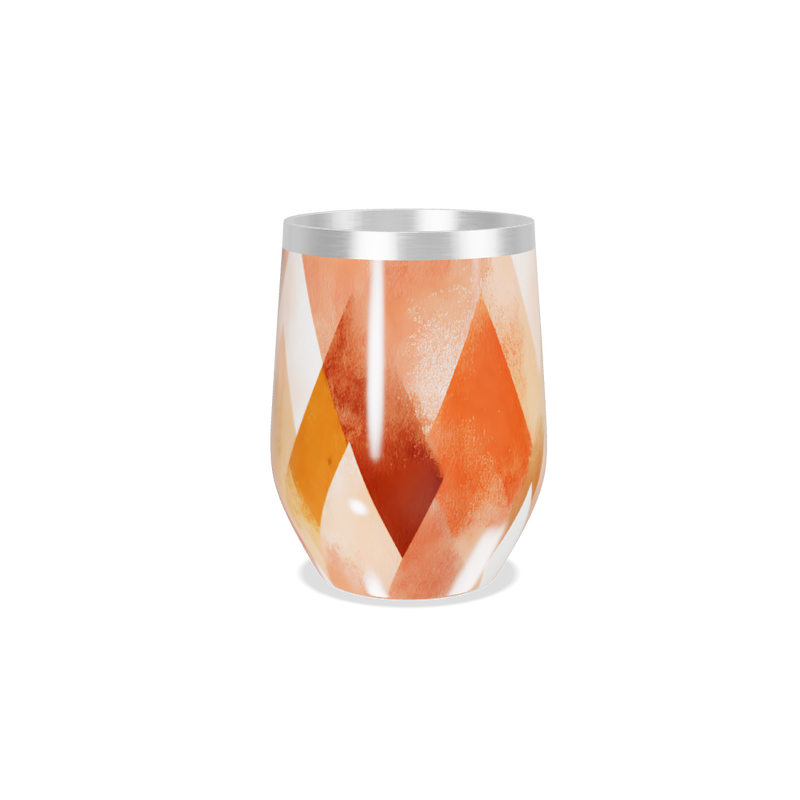 Copo Térmico Slim - Estampa Geométrica Laranja