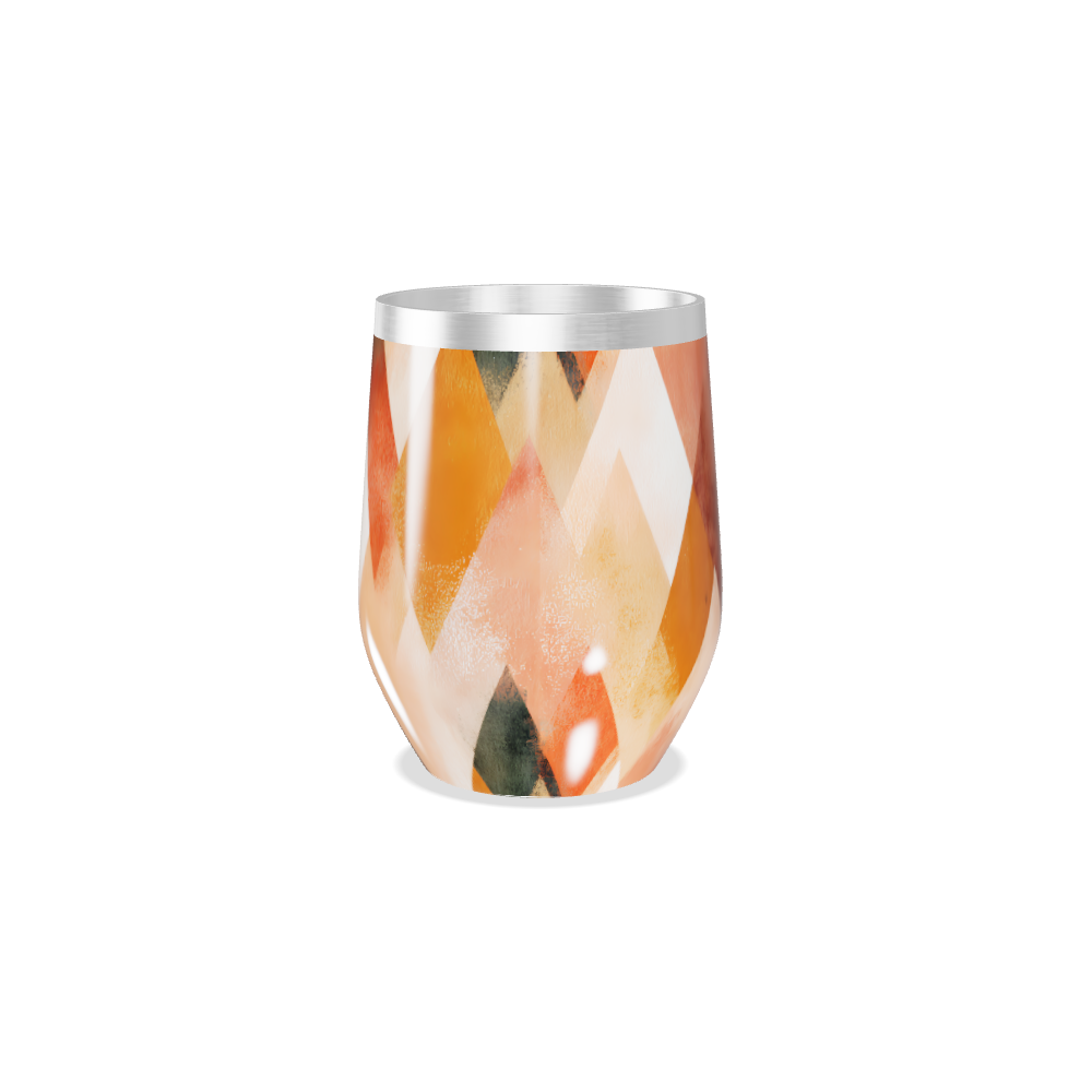 Copo Térmico Slim - Estampa Geométrica Laranja