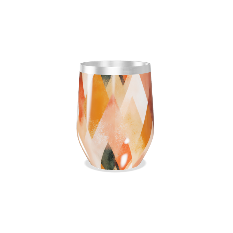 Copo Térmico Slim - Estampa Geométrica Laranja