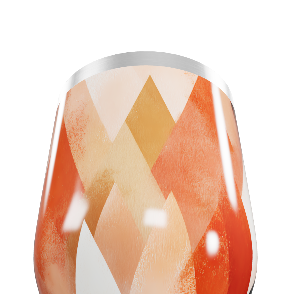 Copo Térmico Slim - Estampa Geométrica Laranja