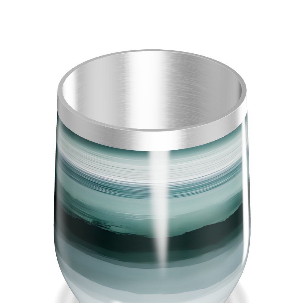 Copo Térmico Slim - Verde Listrado Inox