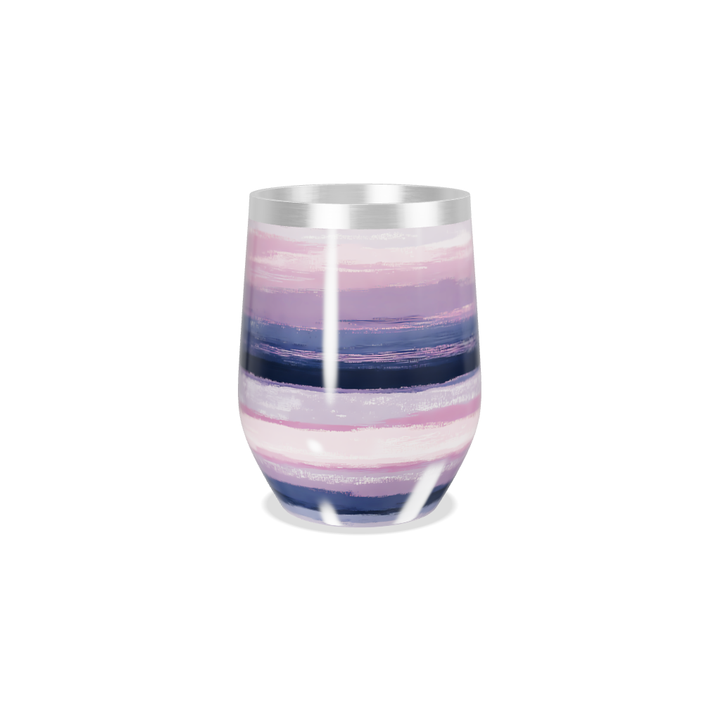 Copo Térmico Slim - Listras Rosa e Azul