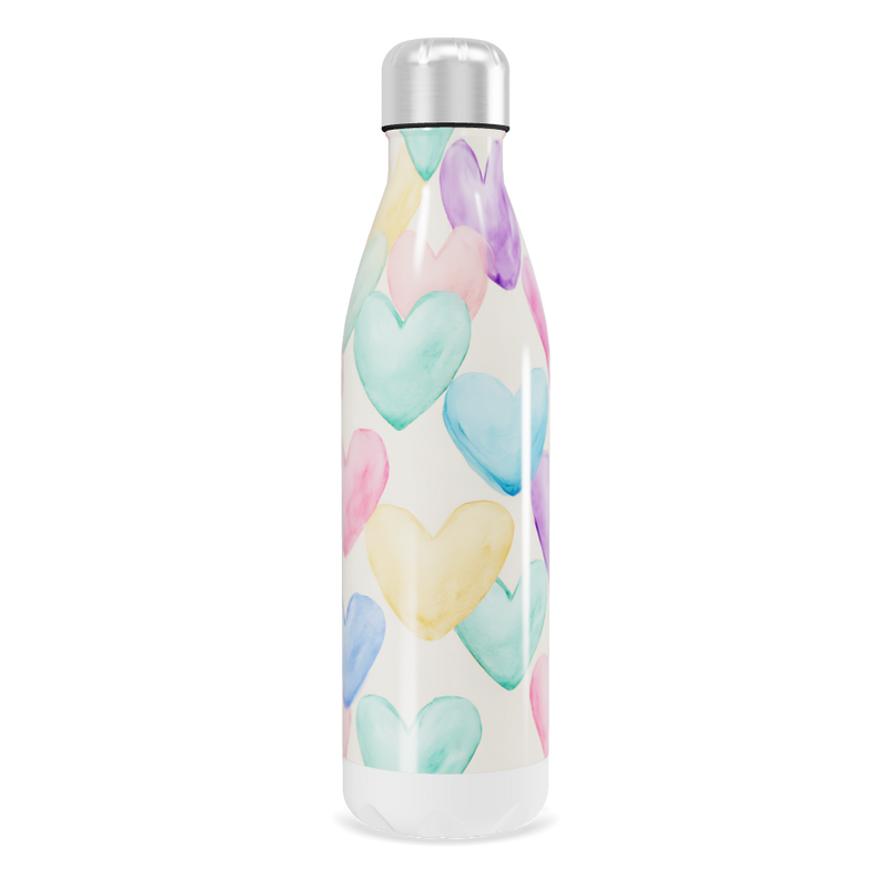 Garrafa Inox Coração Colorido