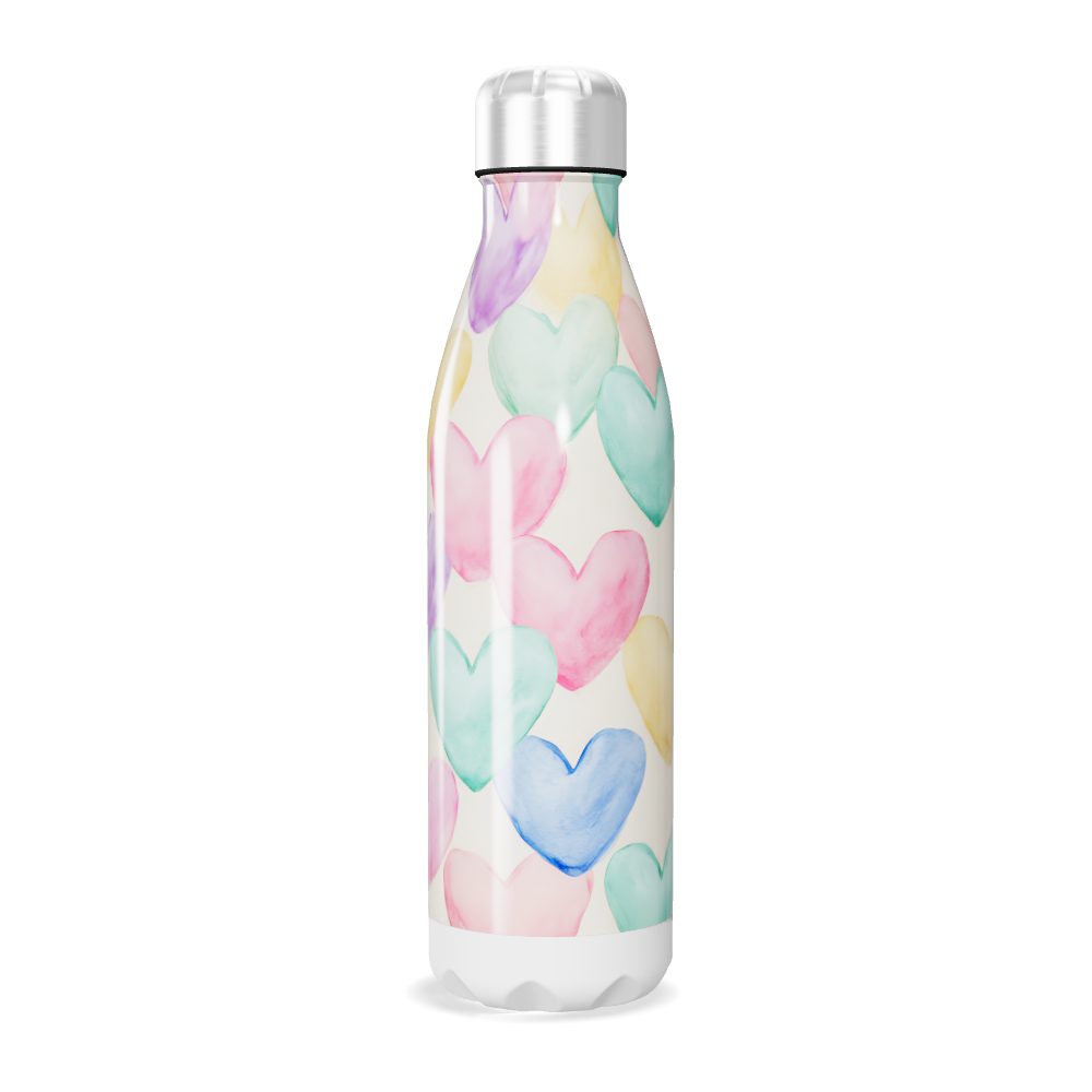 Garrafa Inox Coração Colorido
