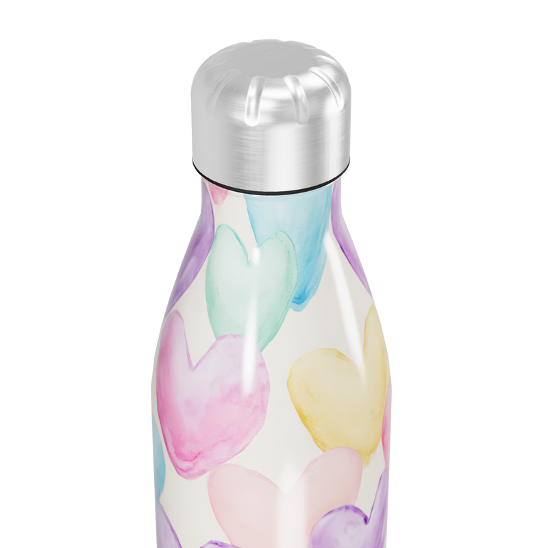 Garrafa Inox Coração Colorido