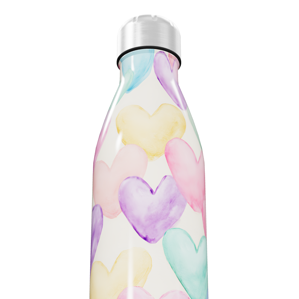 Garrafa Inox Coração Colorido