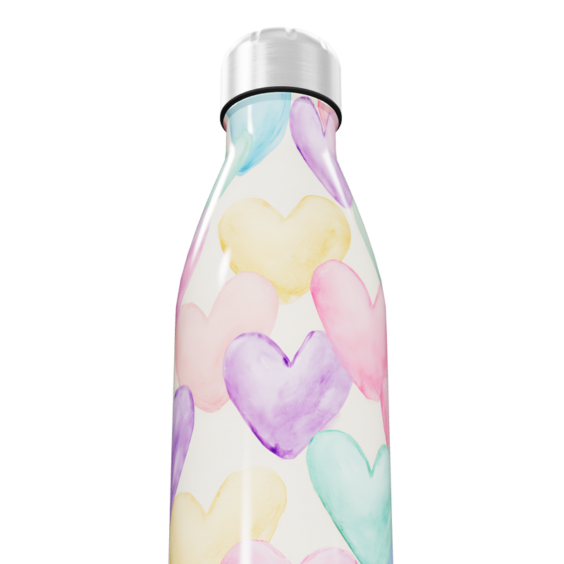Garrafa Inox Coração Colorido
