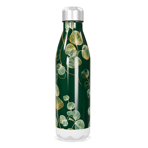 Garrafa Inox - Verde Estampada Folhagem
