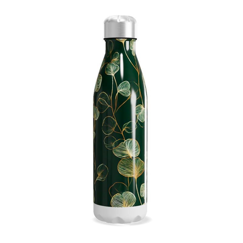 Garrafa Inox - Verde Estampada Folhagem
