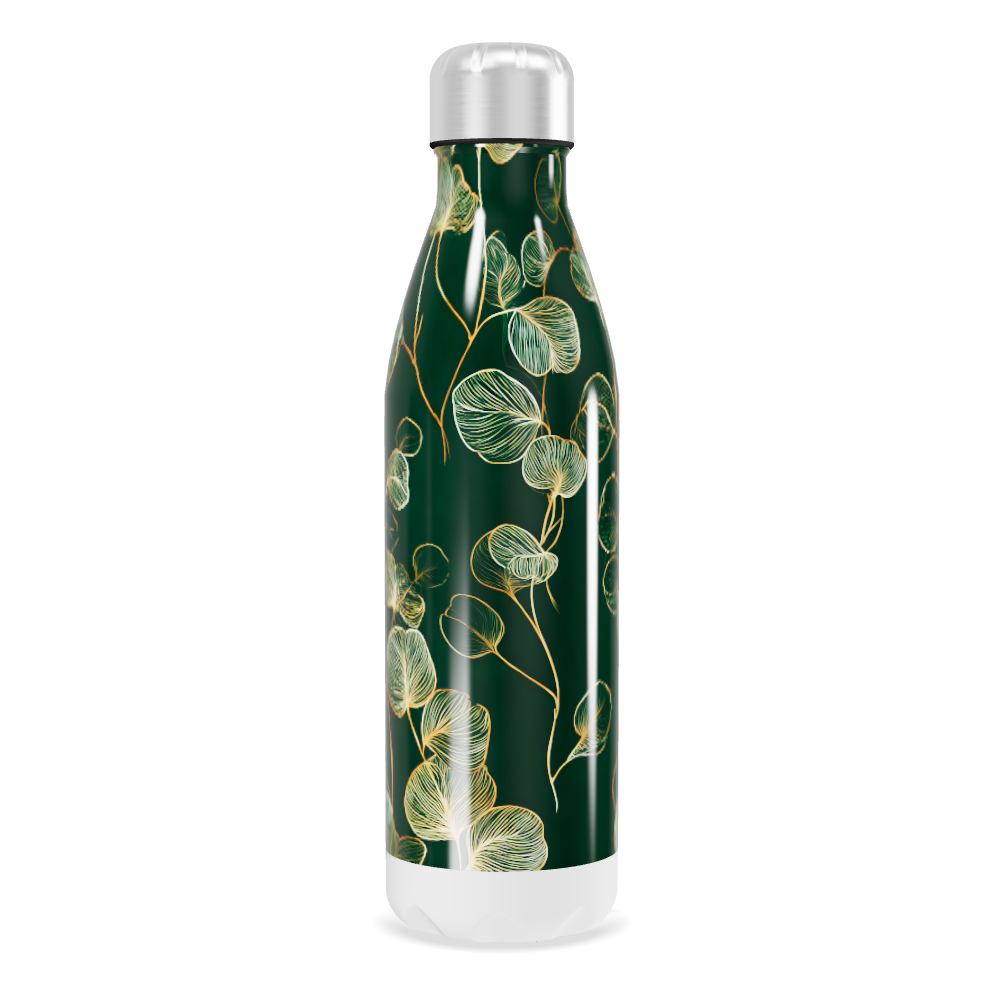 Garrafa Inox - Verde Estampada Folhagem