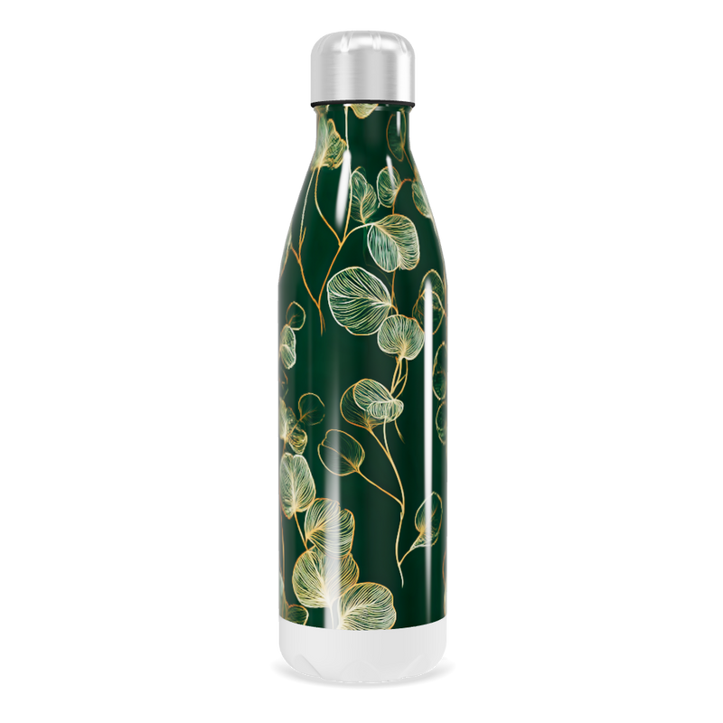Garrafa Inox - Verde Estampada Folhagem