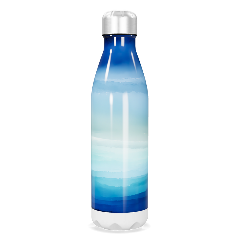 Garrafa Inox - Azul degradê térmica