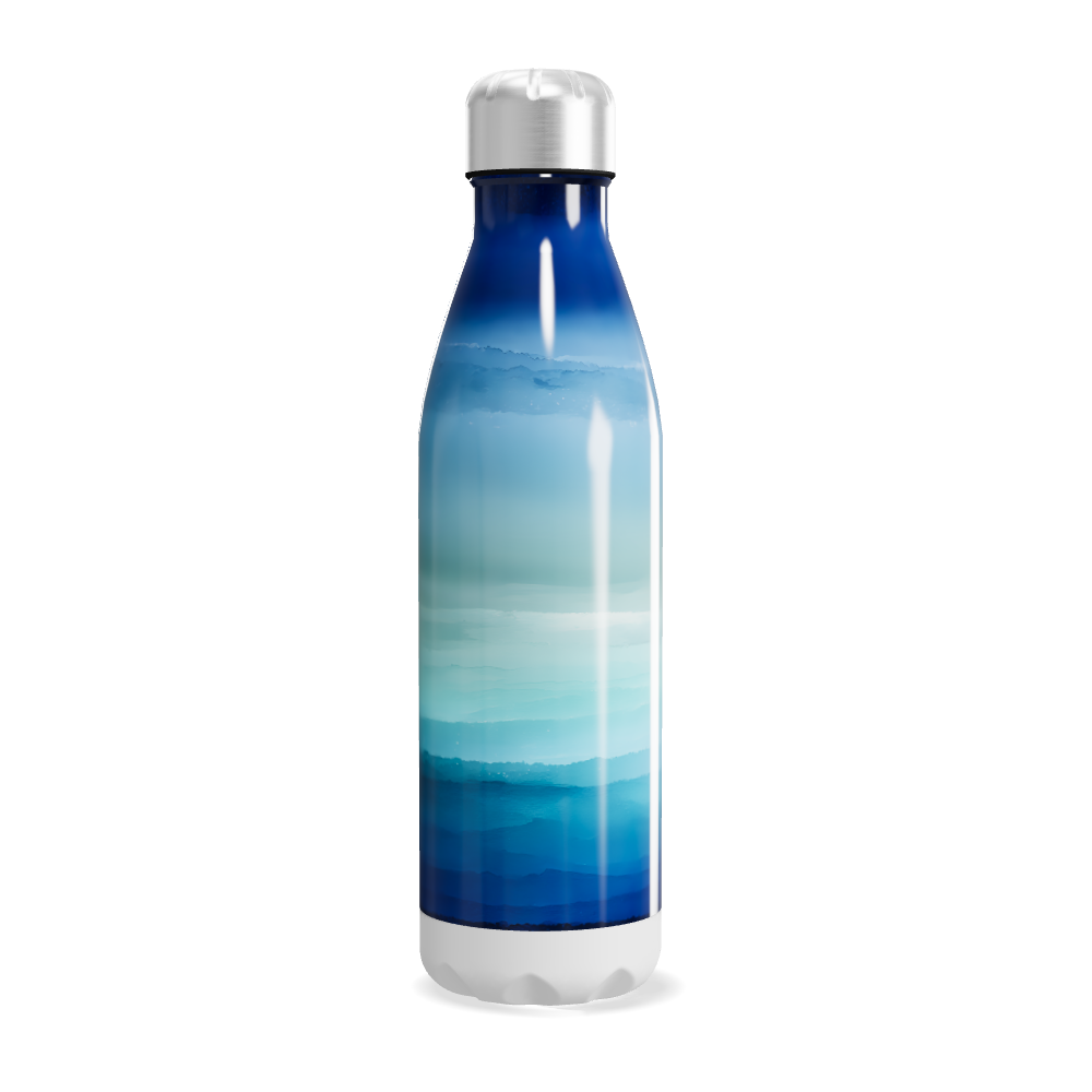 Garrafa Inox - Azul degradê térmica