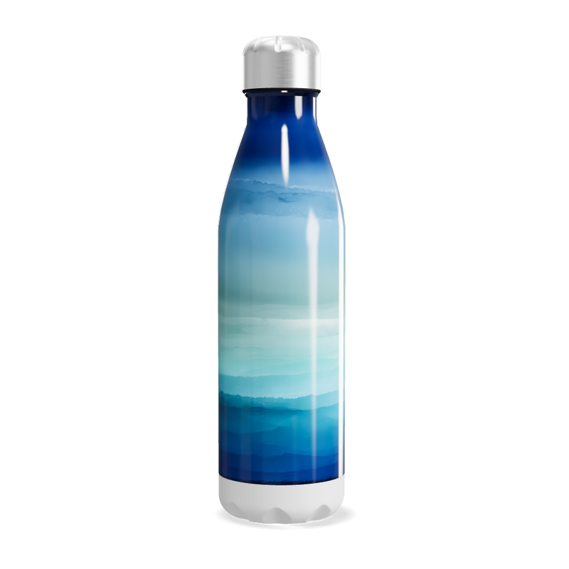 Garrafa Inox - Azul degradê térmica