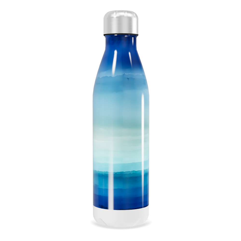 Garrafa Inox - Azul degradê térmica