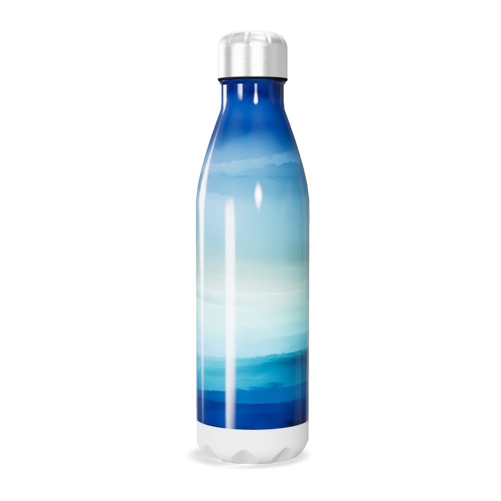 Garrafa Inox - Azul degradê térmica