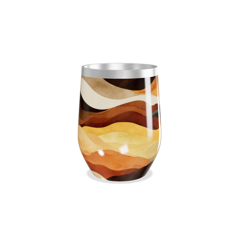 Copo Térmico Slim - Estampa Abstrata Marrom