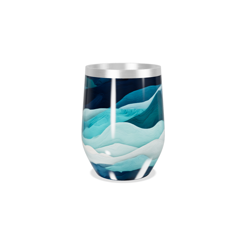 Copo Térmico Slim Ondas Azuis Aço Inox