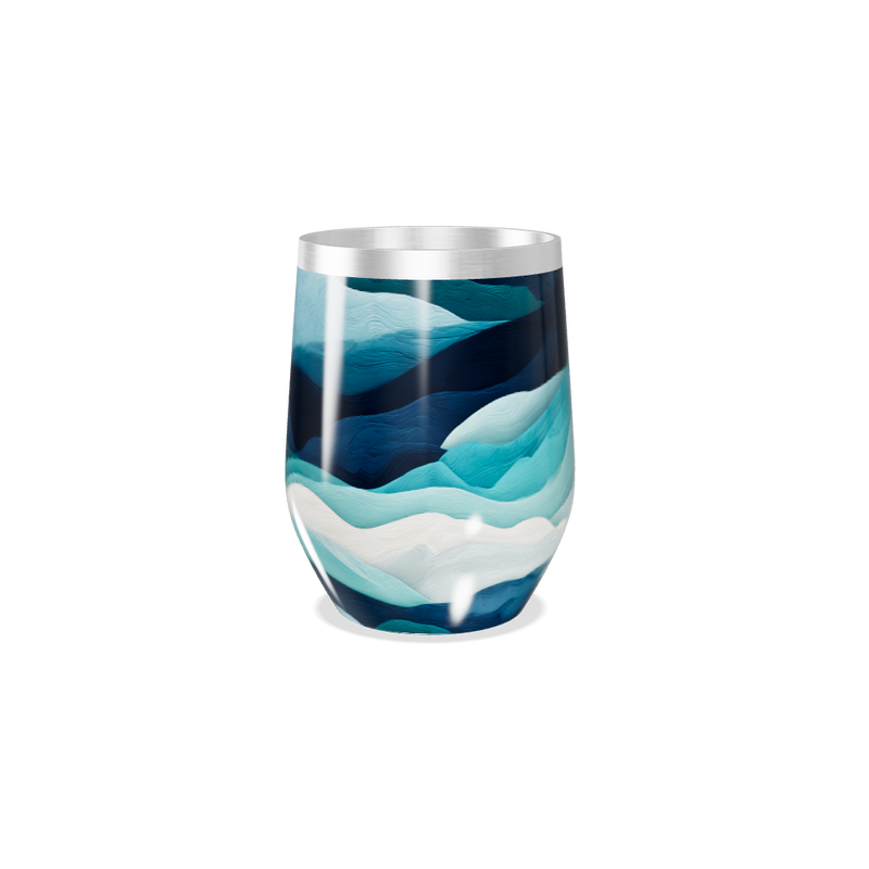 Copo Térmico Slim Ondas Azuis Aço Inox