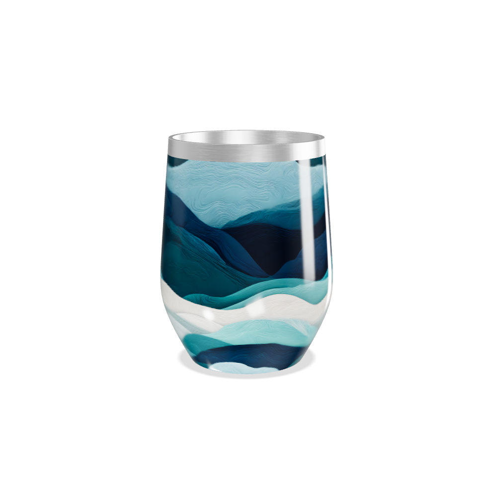 Copo Térmico Slim Ondas Azuis Aço Inox