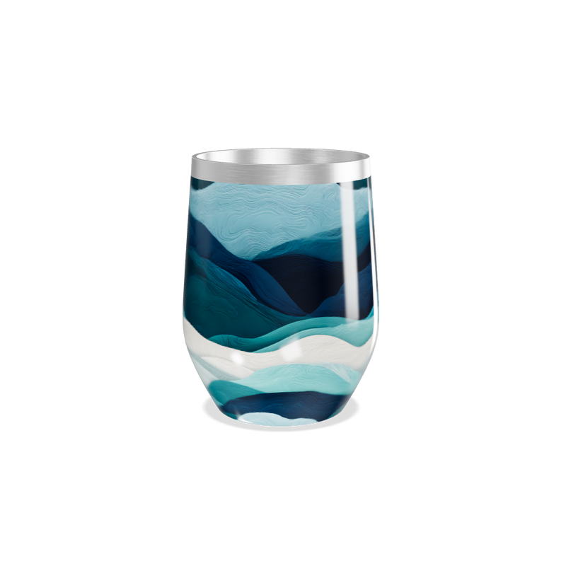 Copo Térmico Slim Ondas Azuis Aço Inox