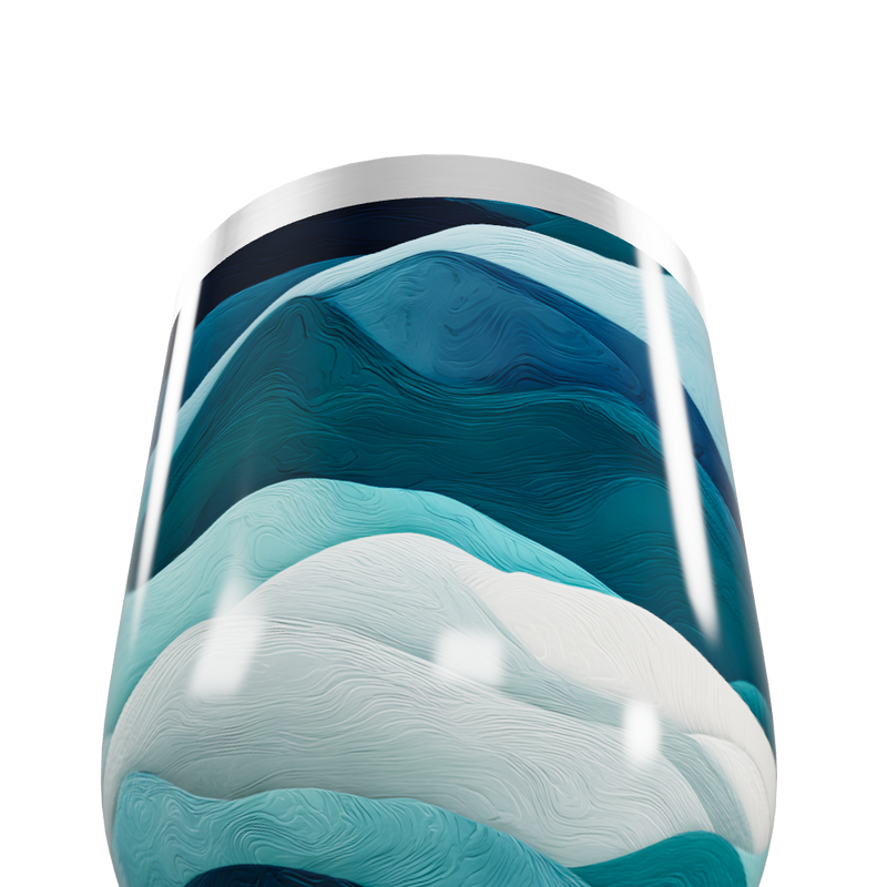 Copo Térmico Slim Ondas Azuis Aço Inox