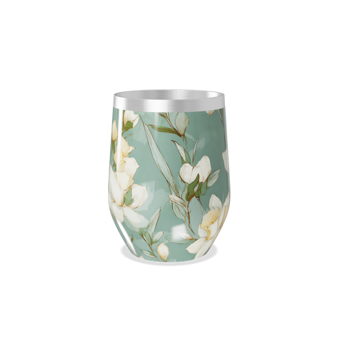 Copo Térmico Slim - Floral Verde Aço Inox