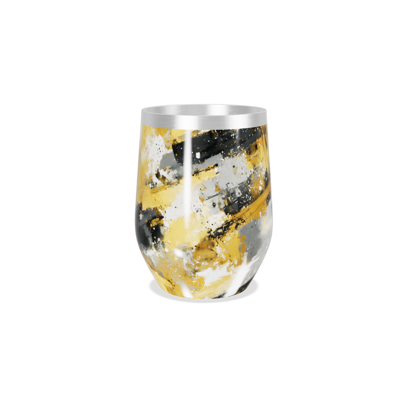 Copo Térmico Slim - Estampa Abstrata Dourada