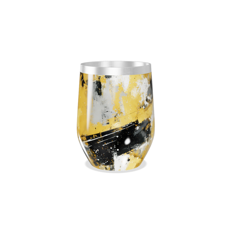 Copo Térmico Slim - Estampa Abstrata Dourada