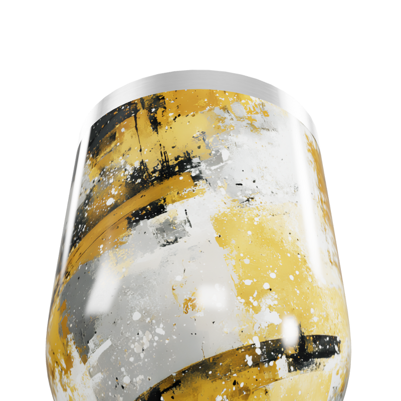 Copo Térmico Slim - Estampa Abstrata Dourada