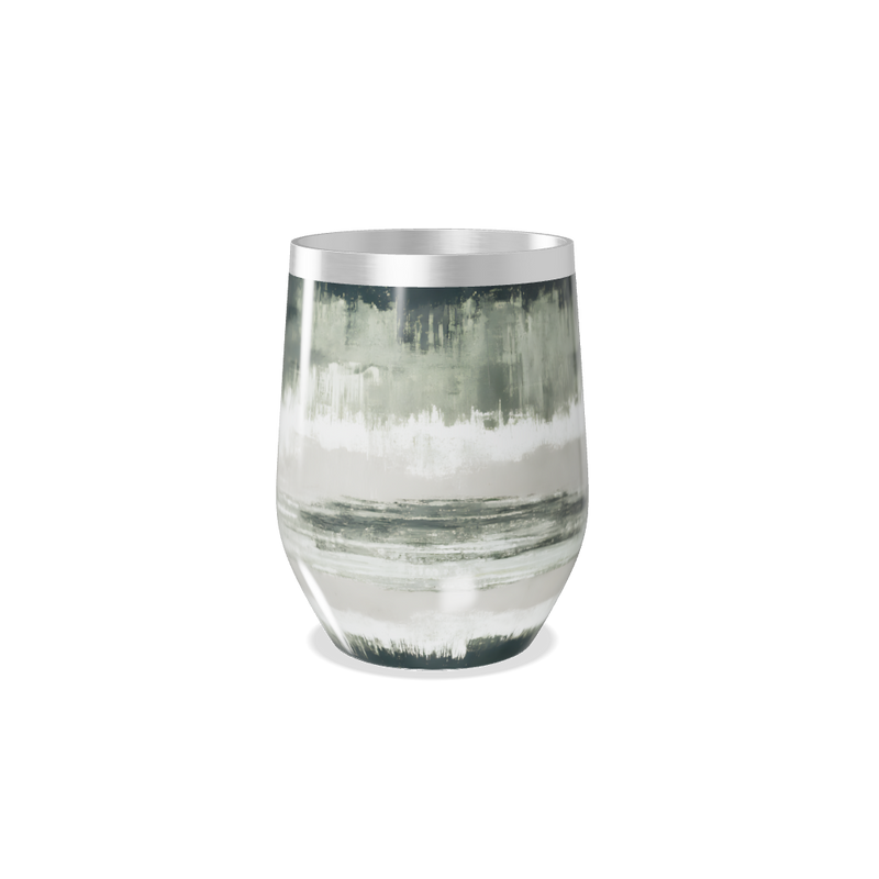 Copo Térmico Slim - Abstrato Verde e Branco