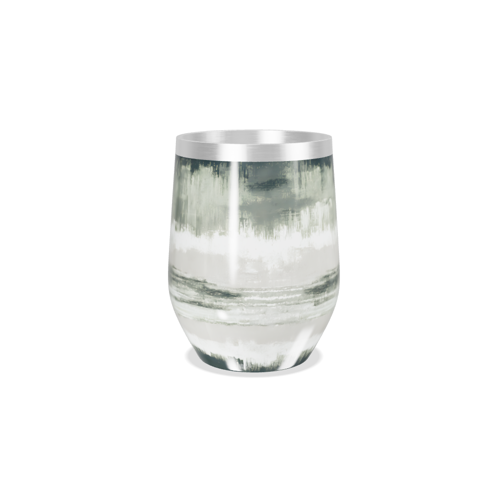 Copo Térmico Slim - Abstrato Verde e Branco