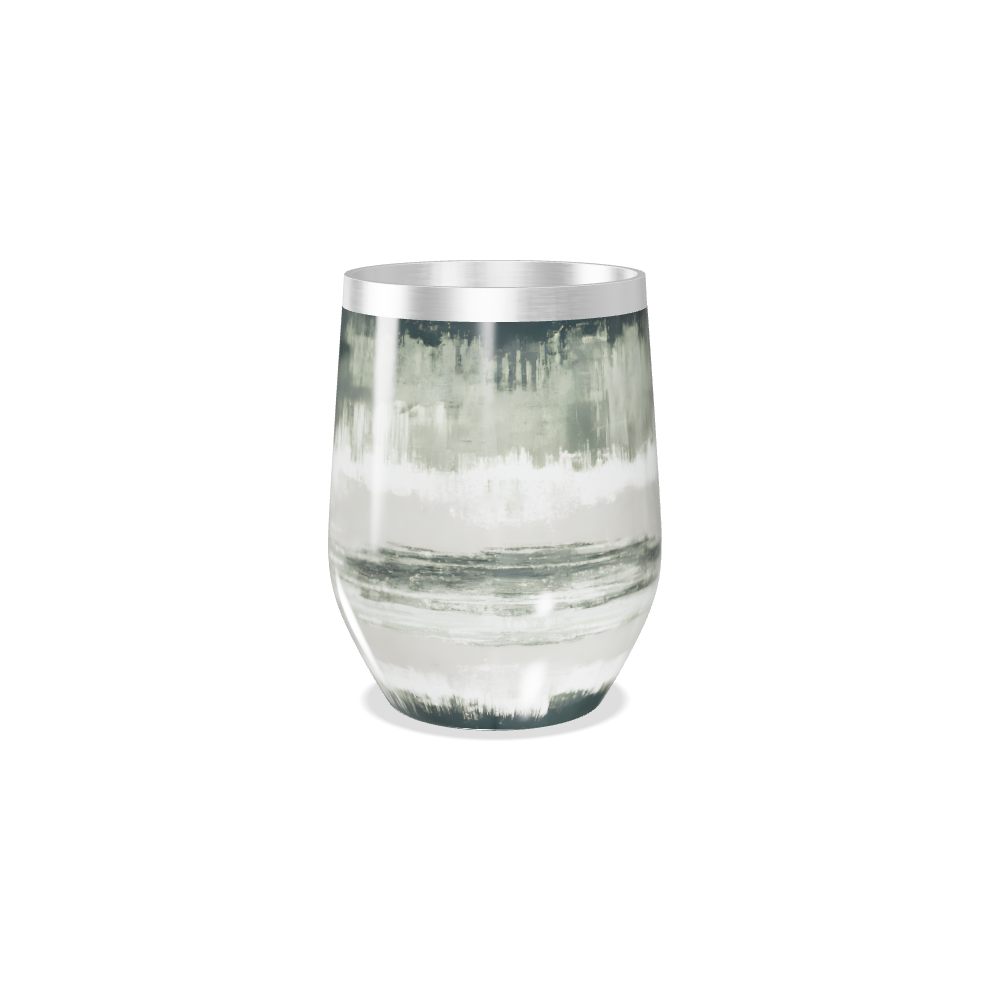 Copo Térmico Slim - Abstrato Verde e Branco