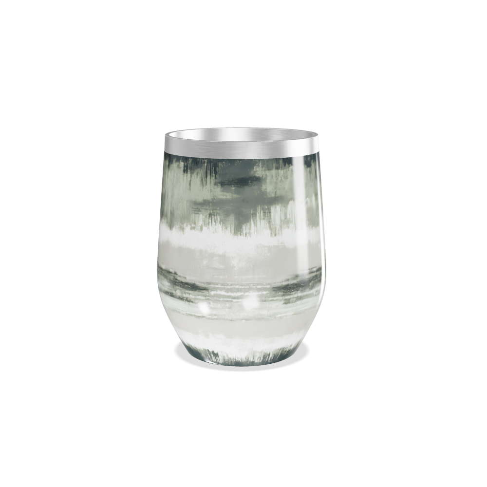 Copo Térmico Slim - Abstrato Verde e Branco