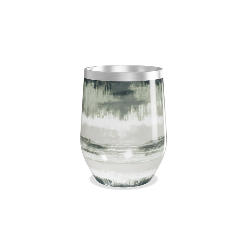 Copo Térmico Slim - Abstrato Verde e Branco