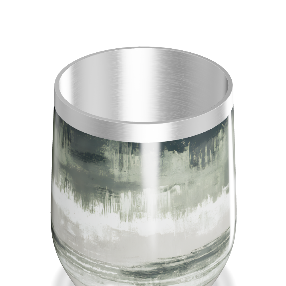 Copo Térmico Slim - Abstrato Verde e Branco