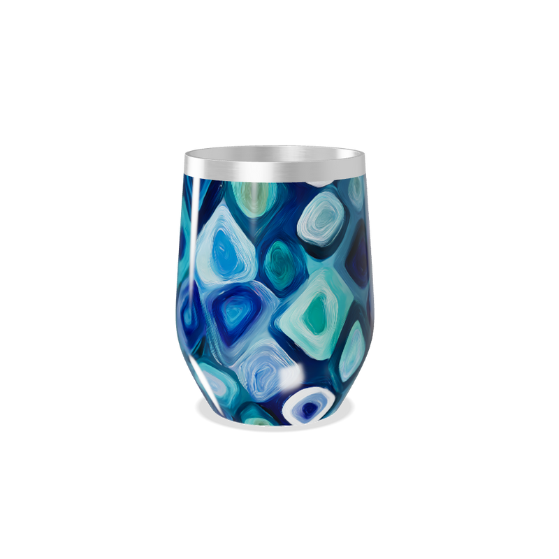 Copo Térmico Slim - Azul Abstrato Inox