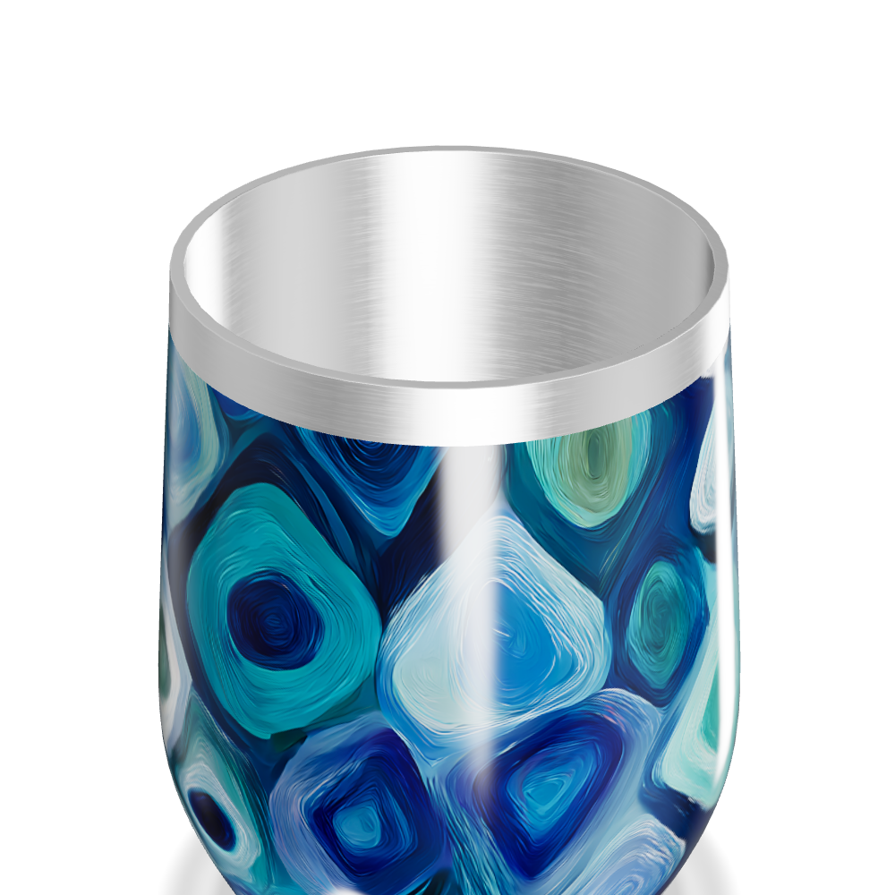 Copo Térmico Slim - Azul Abstrato Inox