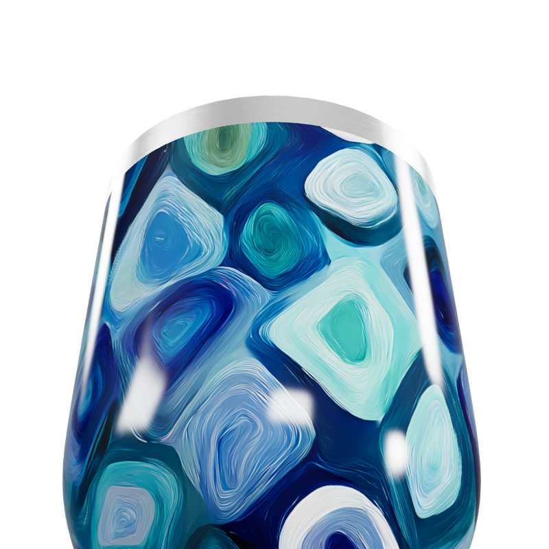 Copo Térmico Slim - Azul Abstrato Inox