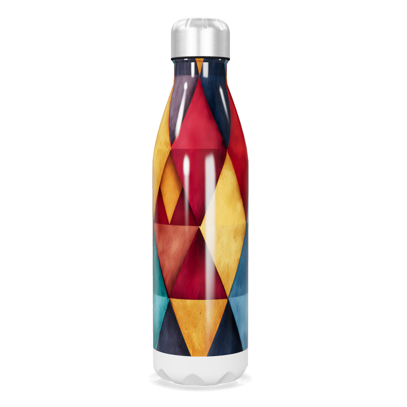 Garrafa Inox - Estampa Geométrica Colorida