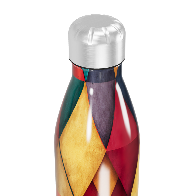 Garrafa Inox - Estampa Geométrica Colorida
