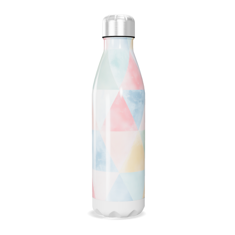 Garrafa Inox Estampada Geométrica Pastel