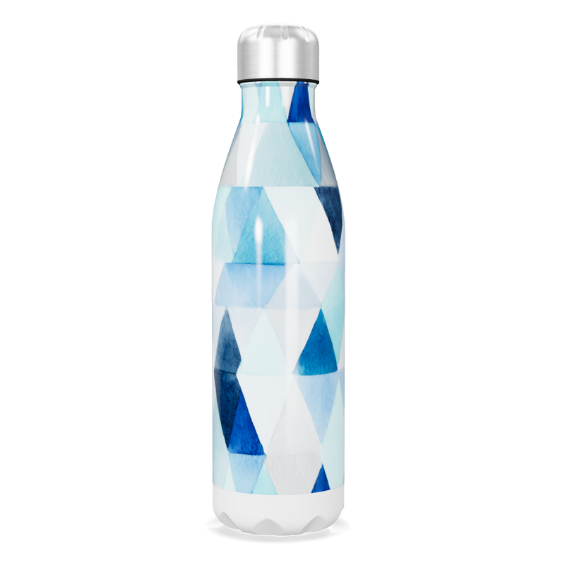 Garrafa Inox - Estampa Azul Triangular