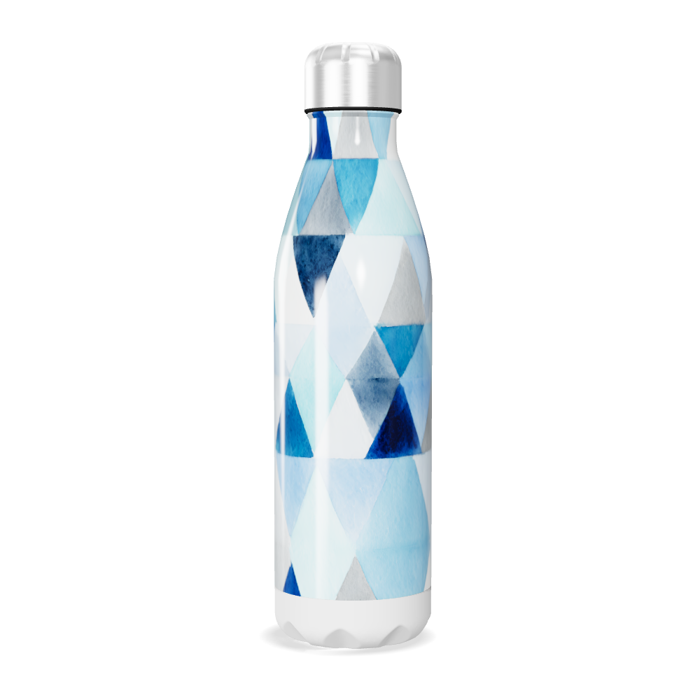 Garrafa Inox - Estampa Azul Triangular